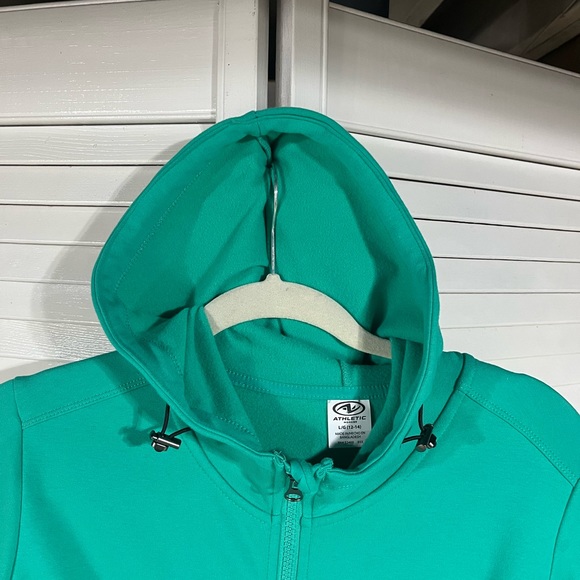 Athletic large (12/14) green zip up hoodie - Picture 8 of 10